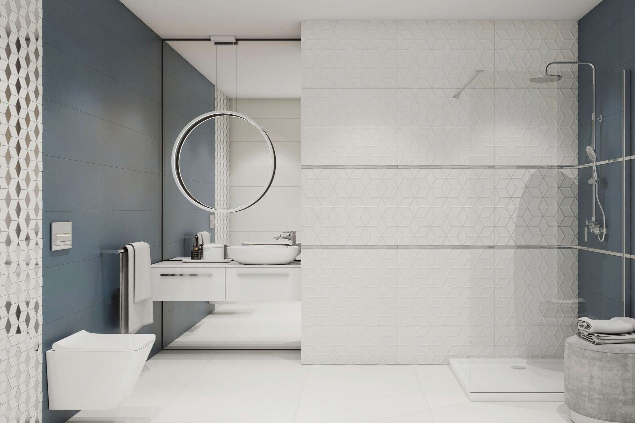 Perla Navy 12x30 Semi-Matte Ceramic Wall Tile