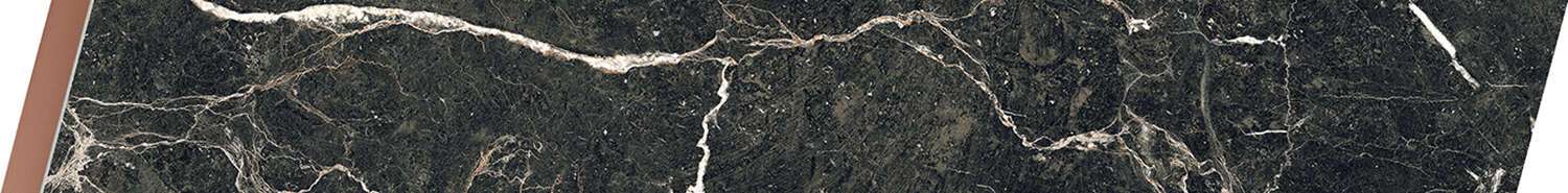 Pietra Convessa Sample - Pietra Convessa Black 3x23 Matt / Polished Copper -3D Tech Porcelain Wall Décor Tile - Element Left A