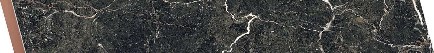 Pietra Convessa Sample - Pietra Convessa Black 3x23 Matt / Polished Copper -3D Tech Porcelain Wall Décor Tile - Element Right A