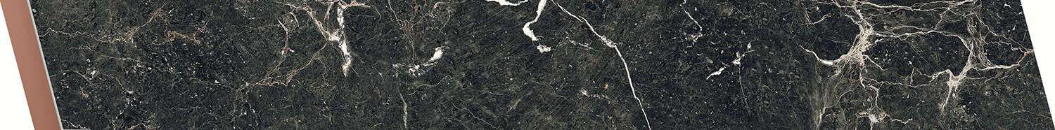 Pietra Convessa Sample - Pietra Convessa Black 6x46 Matt / Polished Copper -3D Tech Porcelain Wall Décor Tile - Element Right A