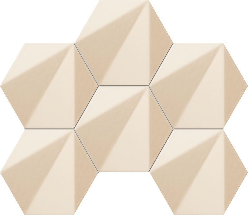 Chenille Sample Chenille beige hex Wall mosaic