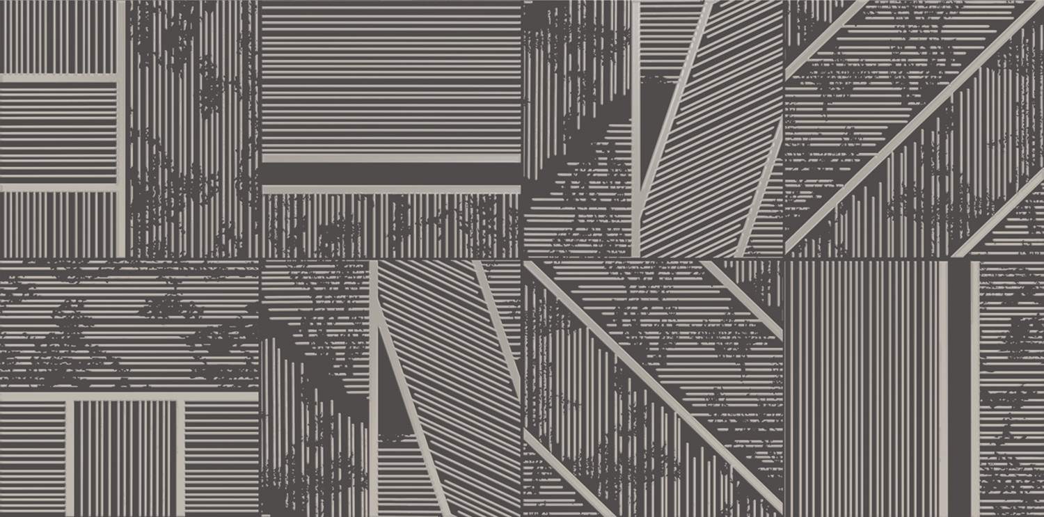 Duo Sample - Duo Graphite 12X24 Matte Ceramic Décor "A" Wall Tile