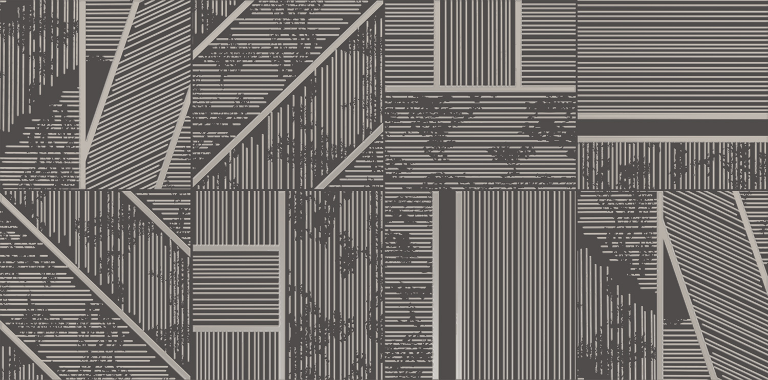 Duo Sample - Duo Graphite 12X24 Matte Ceramic Décor "B" Wall Tile