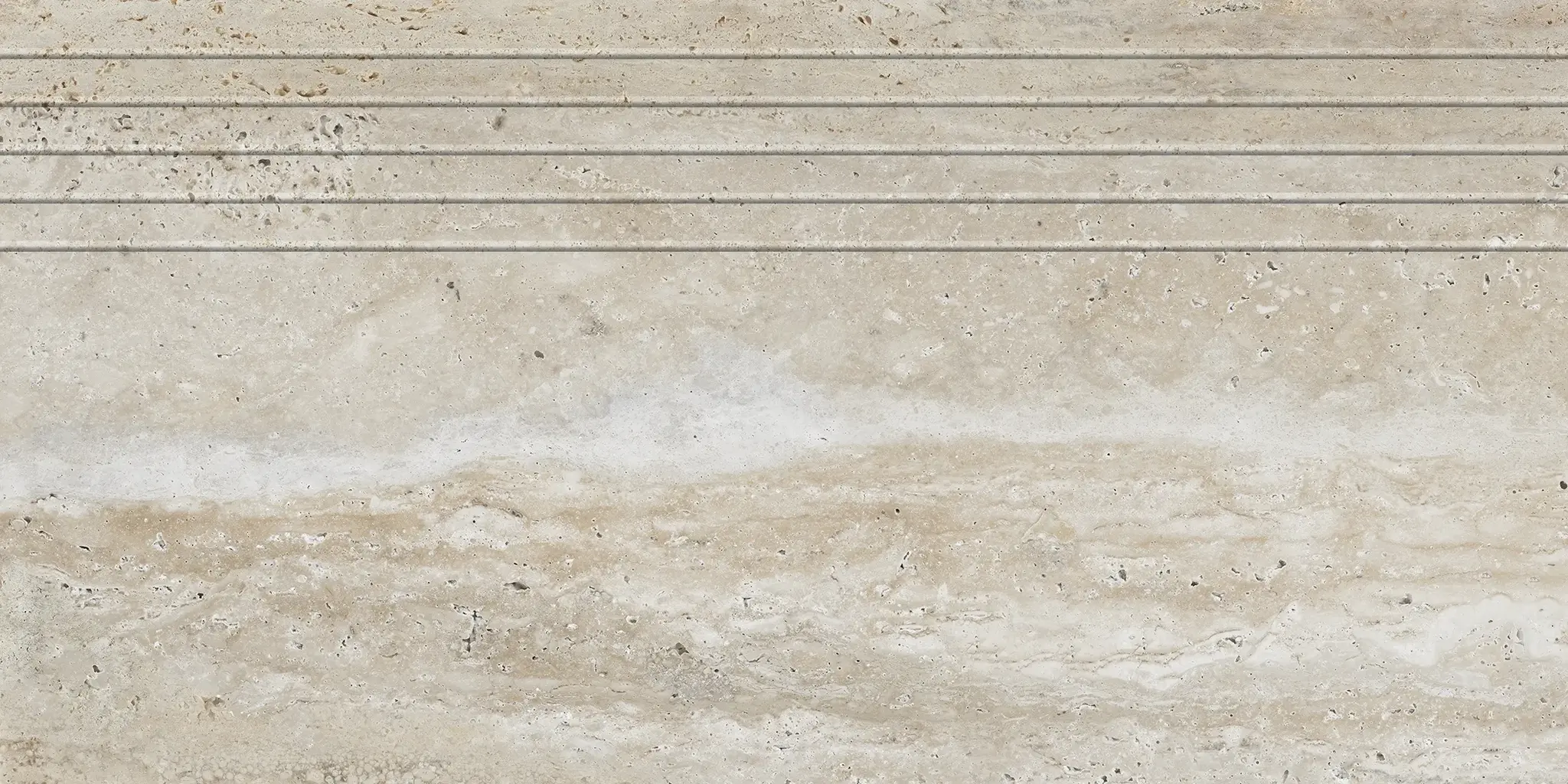 Travertino Sample - Travertino Beige 12x24 Matte Travertine Look Step Tread Porcelain Tile