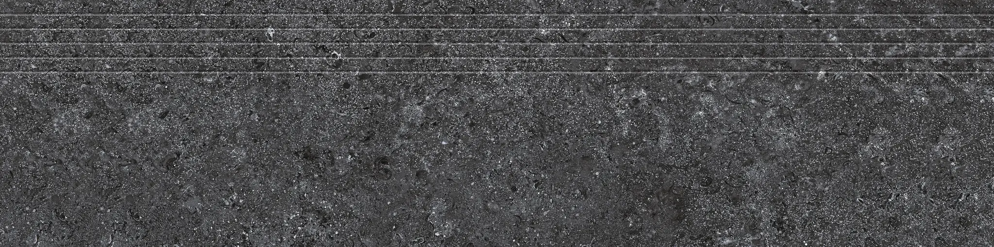Zimba Gray Sample - Zimba Gray 12x48 Matte Stone Look Structure Step Tread Porcelain Tile