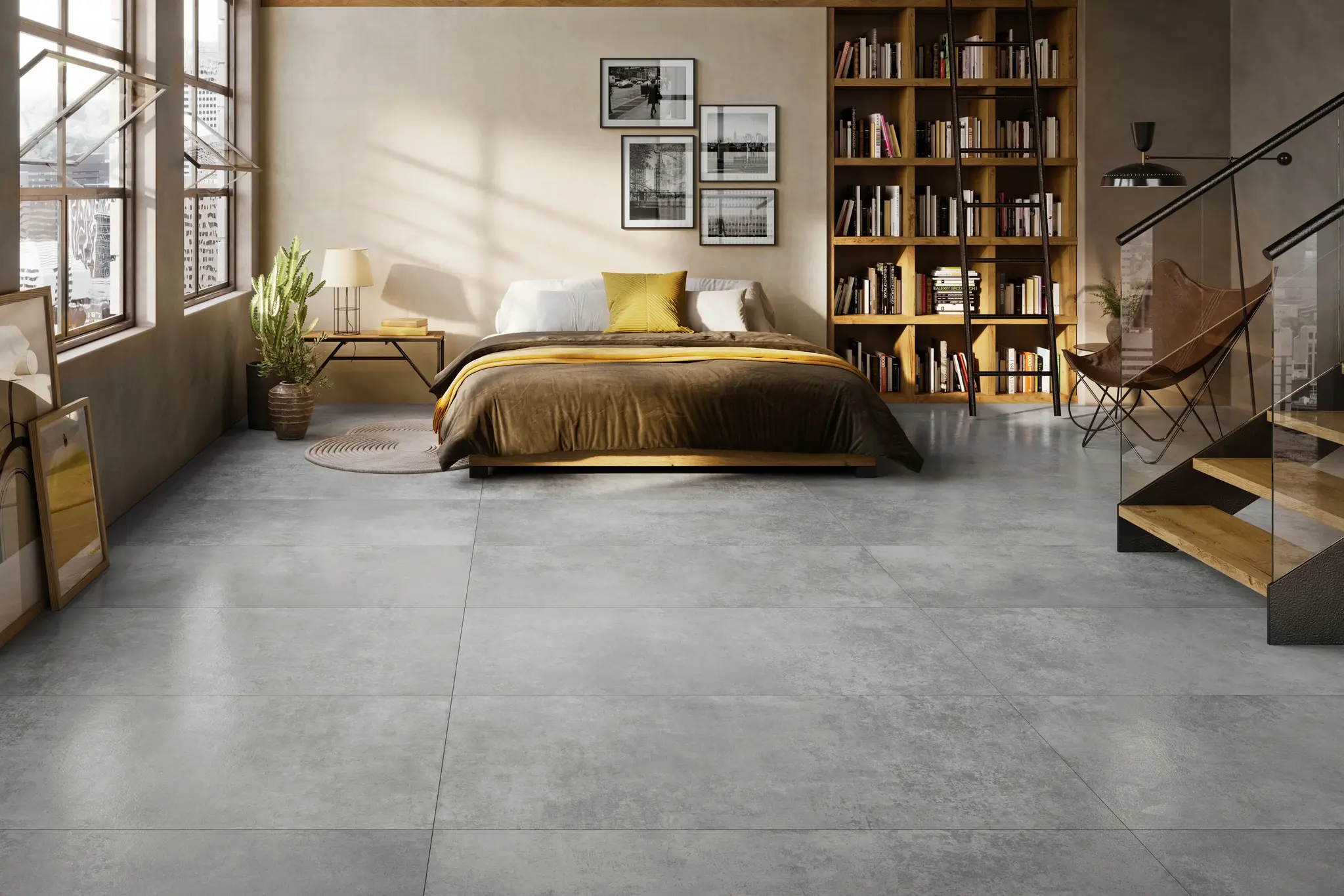 Sancio Gray 36x36 Matte Concrete Look Porcelain Tile