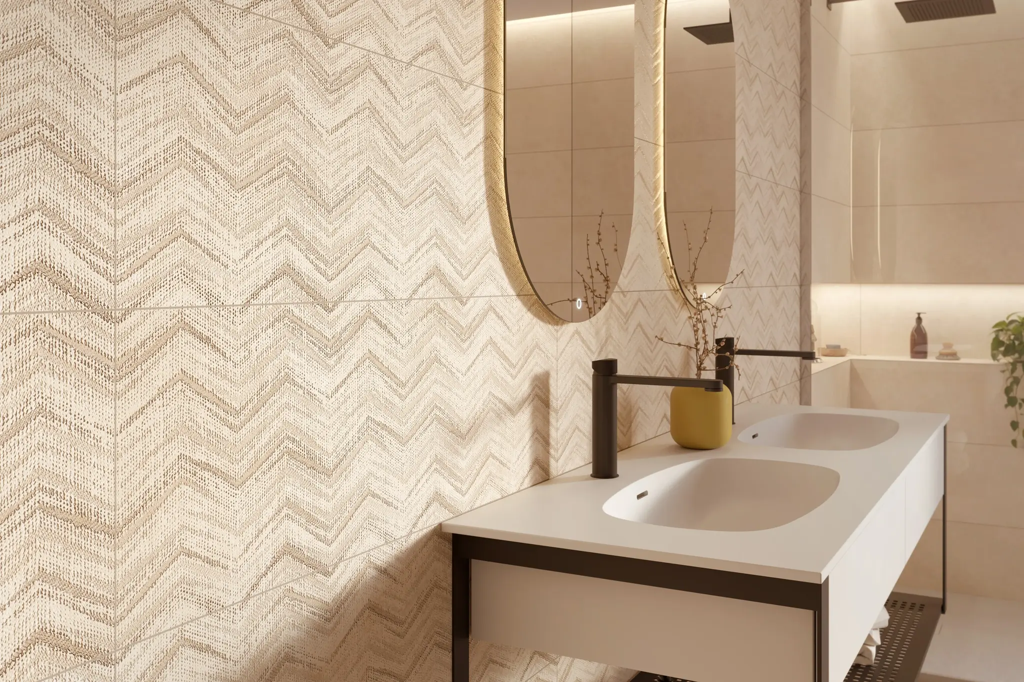 Sancio Navy 12x36 Matte Concrete Look Ceramic Structure 2 Wall Tile