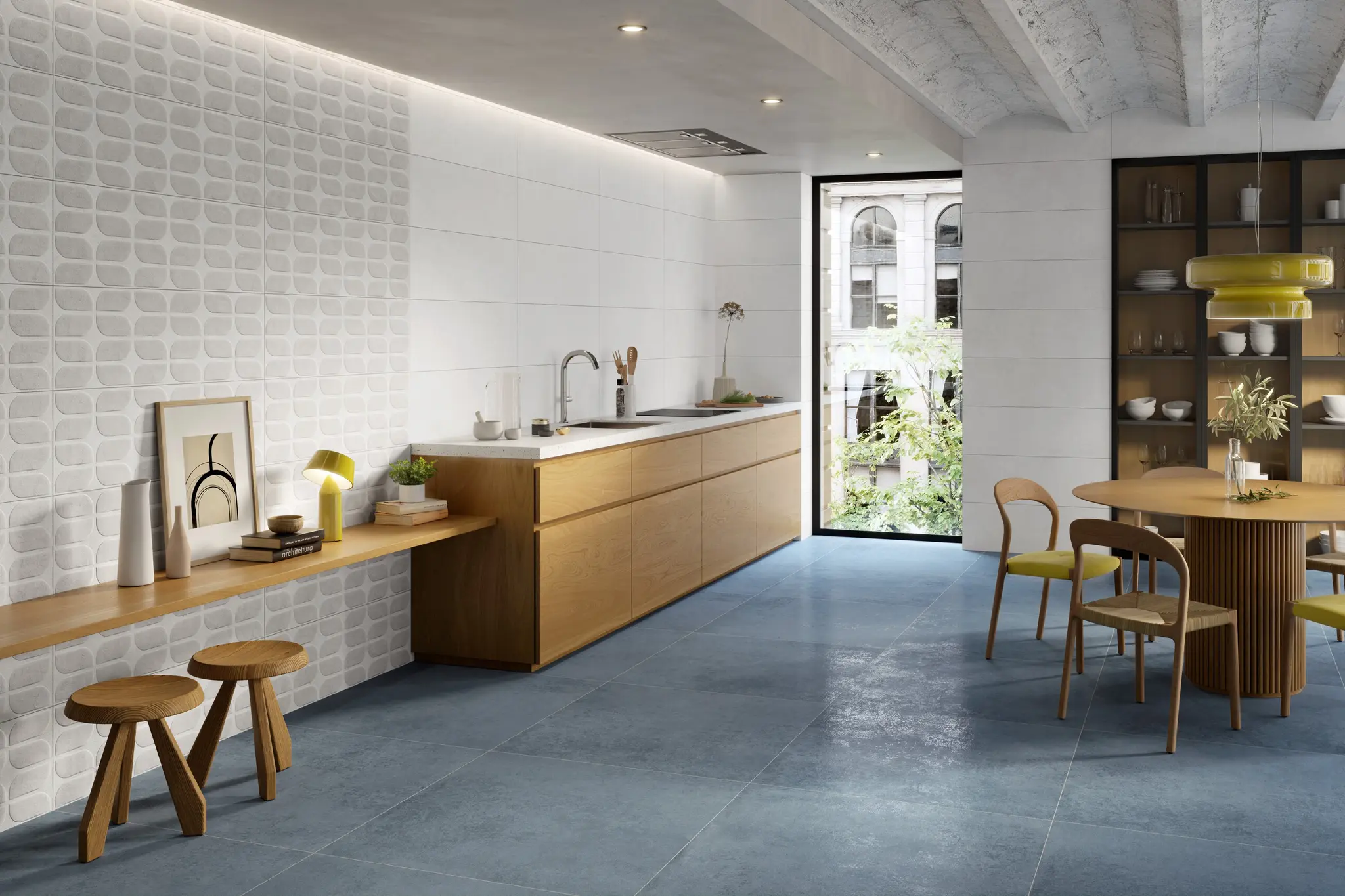 Sancio Navy 36x36 Matte Concrete Look Porcelain Tile