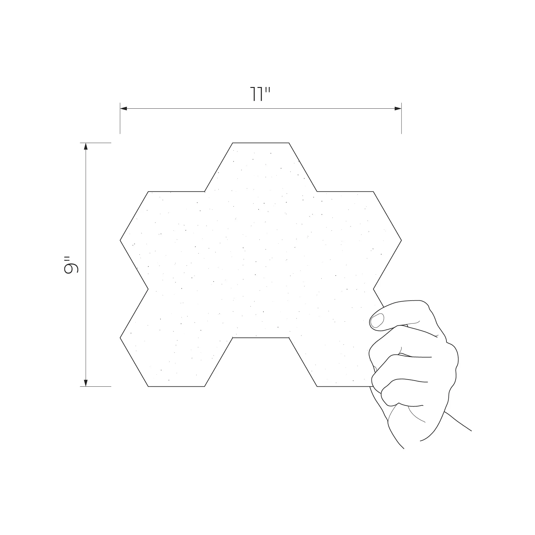 Sfumato hex Wall mosaic