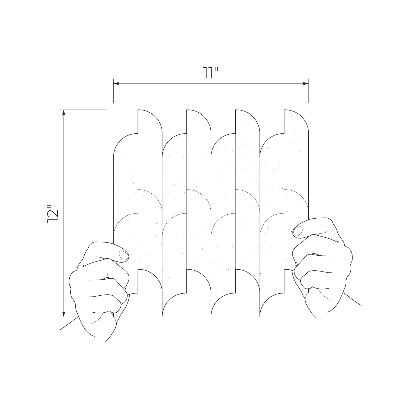 Tissue Beige/Gold 11x12 Matte Travertine Look Ceramic Mosaics