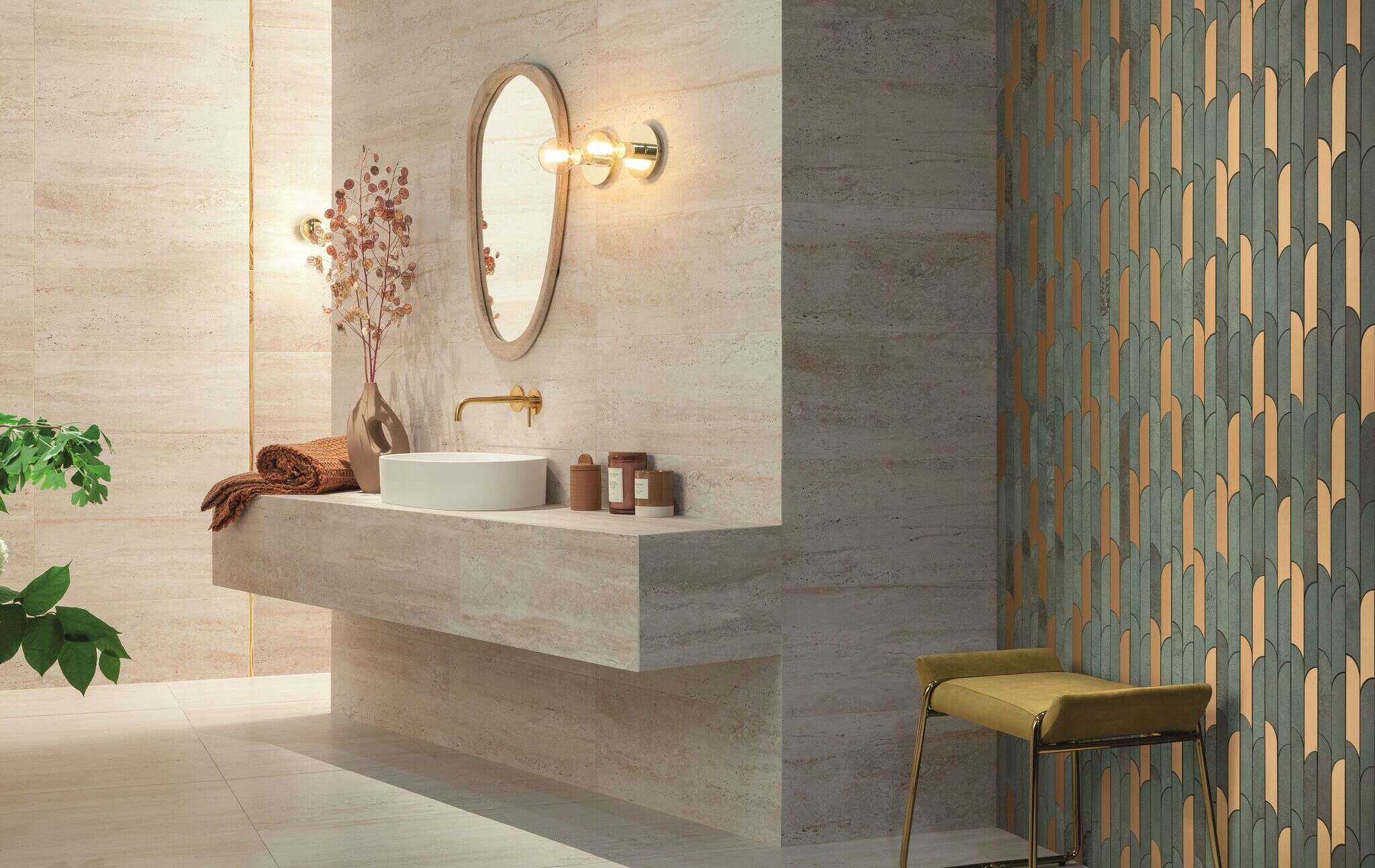 Tissue Ivory 12x30 Matte Travertine Look Ceramic Wall Tile