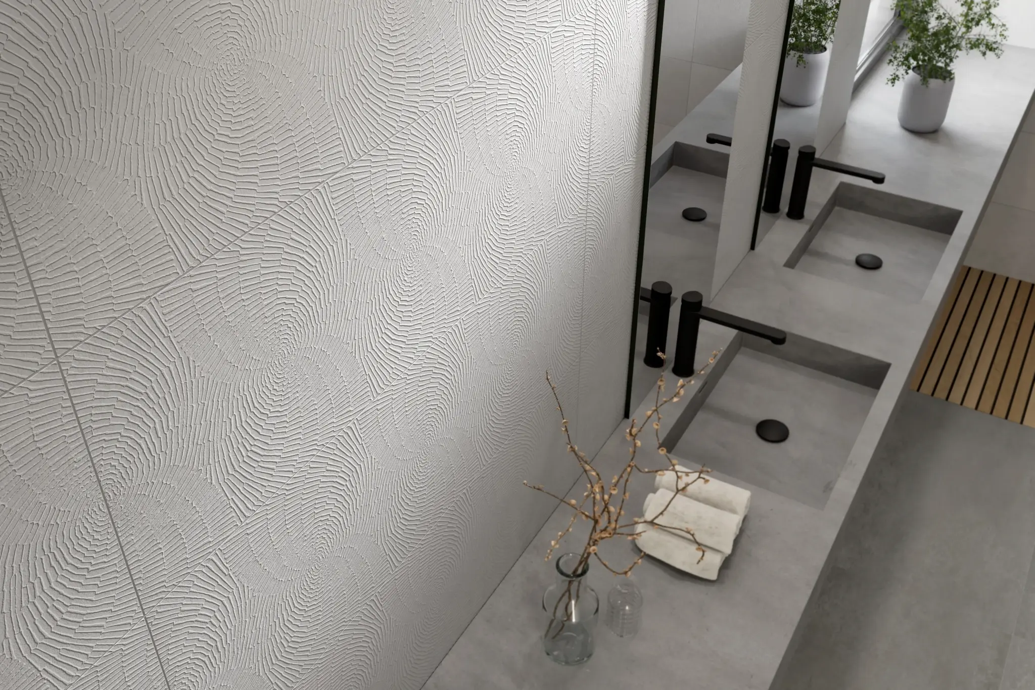 Torino White 12x36 Matte Ceramic Structure 2 Wall Tile
