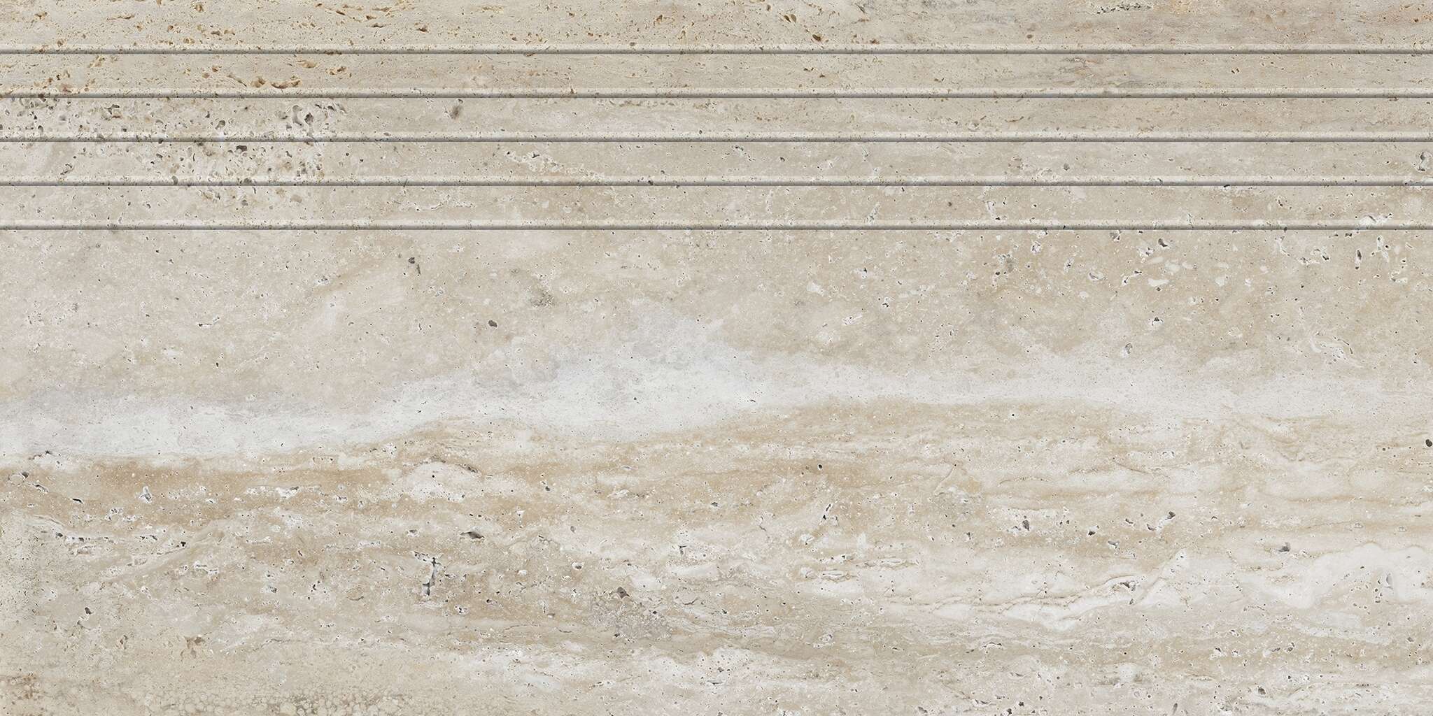 Travertino Beige 12x24 Matte Travertine Look Step Tread Porcelain Tile