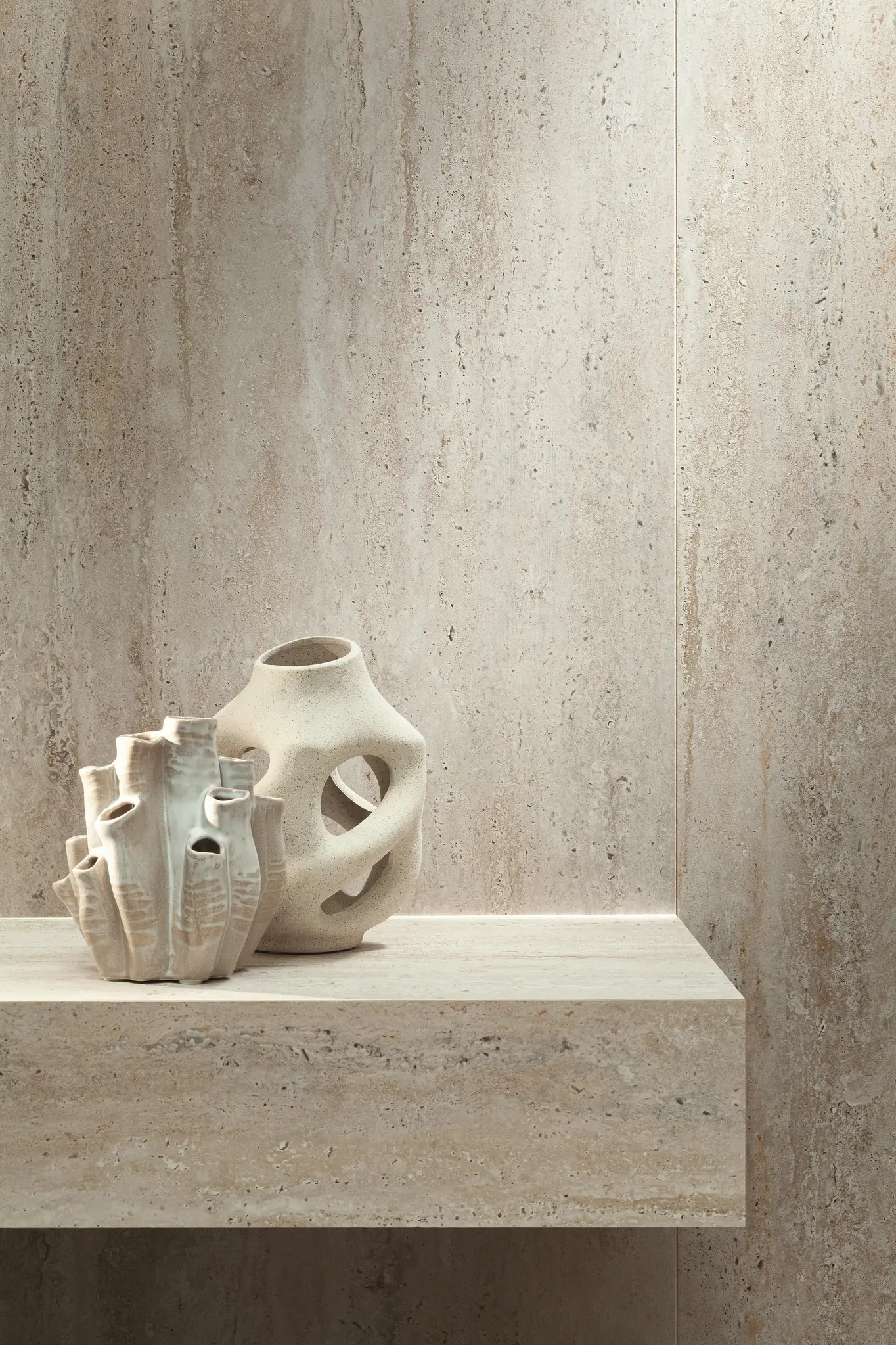 Travertino Beige 48x48 Matte Travertine Look Porcelain Tile