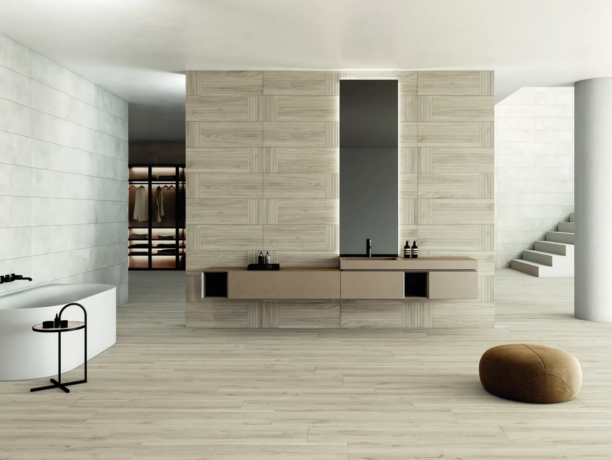 Venawood Almond 12x36 Matte Structure Ceramic Wall Tile - Element 1