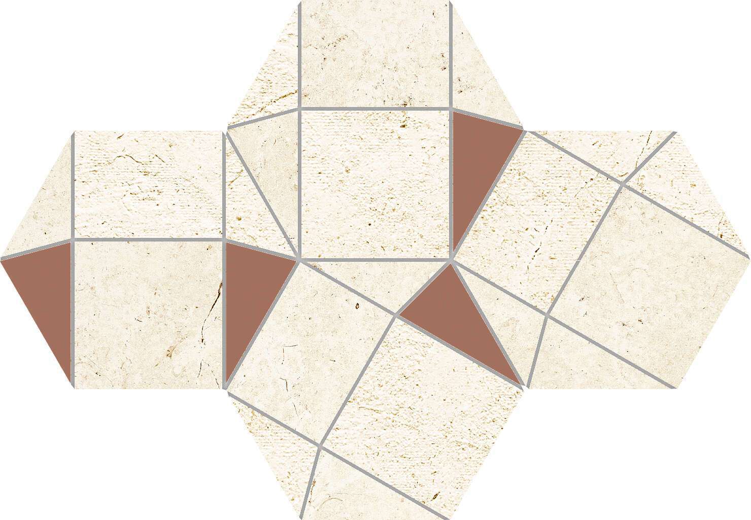 Ventura Sample - Ventura Ivory 8x12 Matte/Glimmer with Copper Metal Ceramic Wall Mosaics
