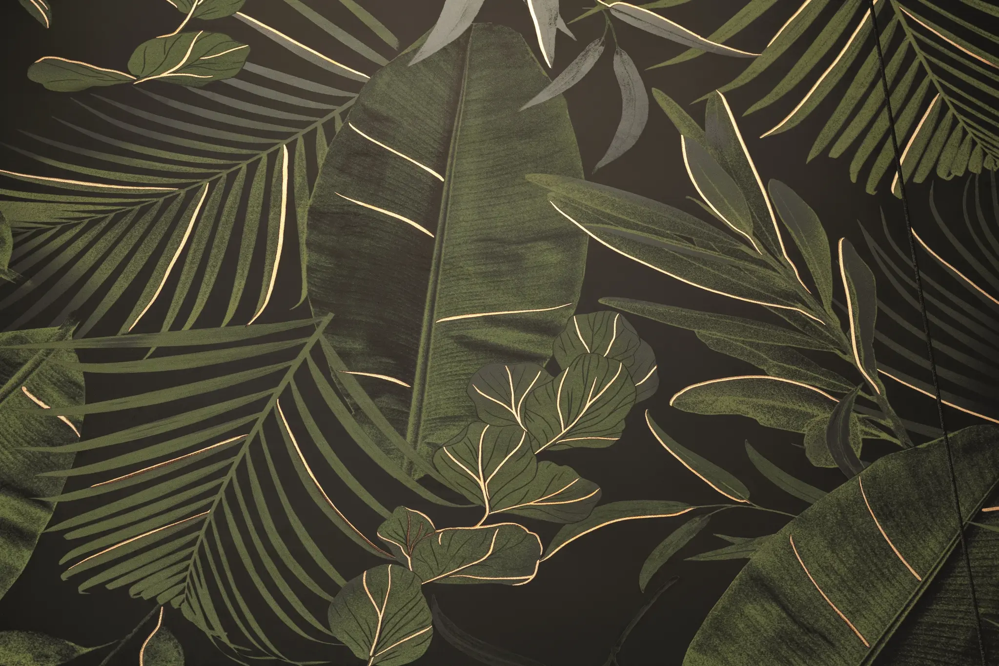 Verdura Elite Green/Gold Leaves 24x48 Matte/Glossy Porcelain Wall Décor Tile - Element 4