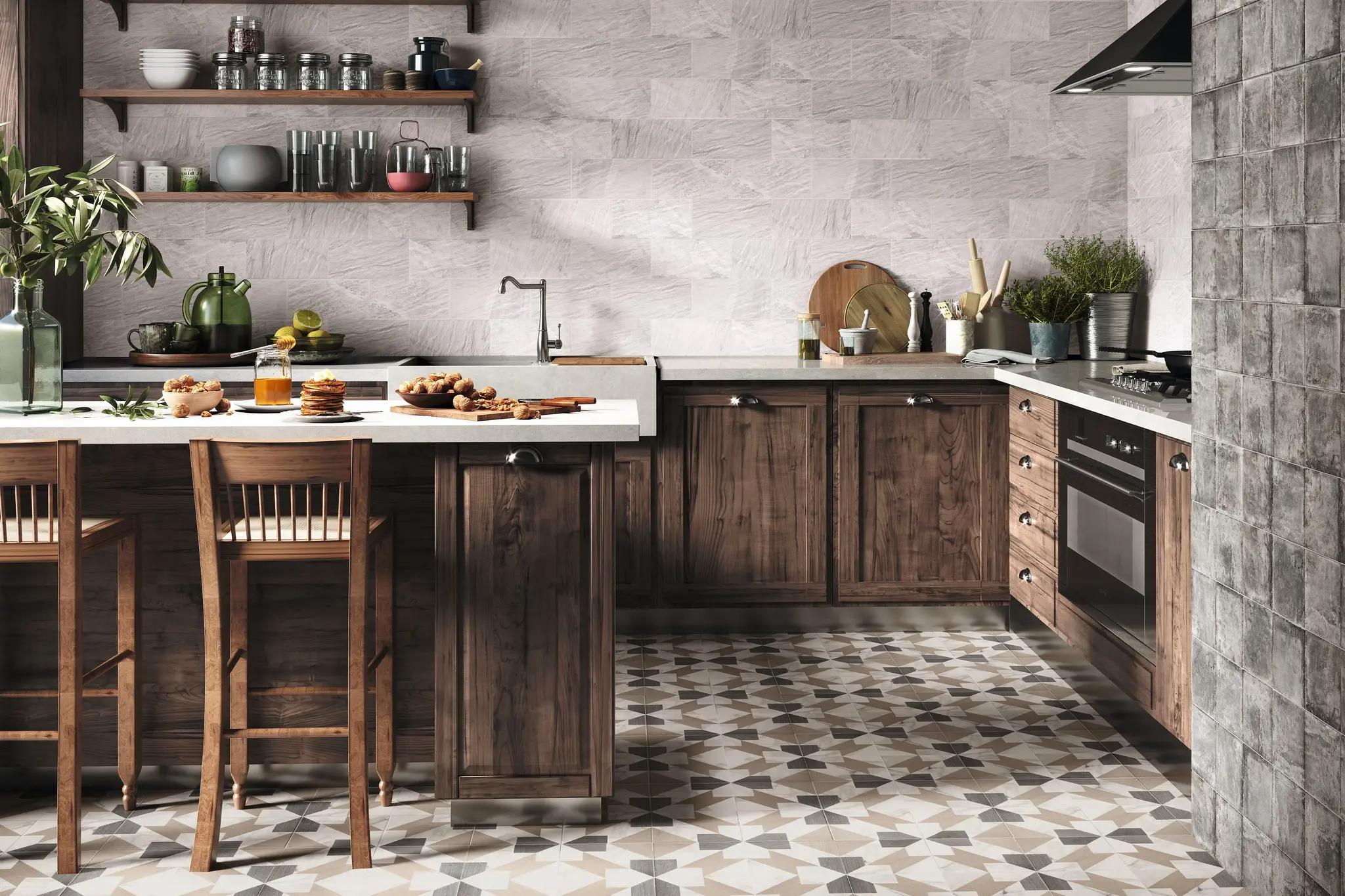 Versail Geo Versail Natural 8x8 Matte Porcelain Décor Tile 1