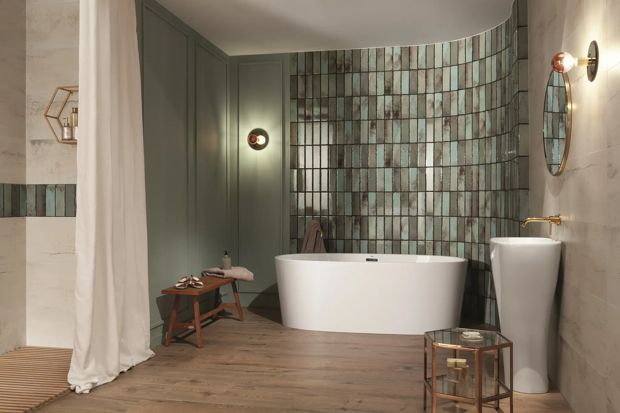 Wood Grain Red 9x60 Matte Wood Look Structure Porcelain Tile