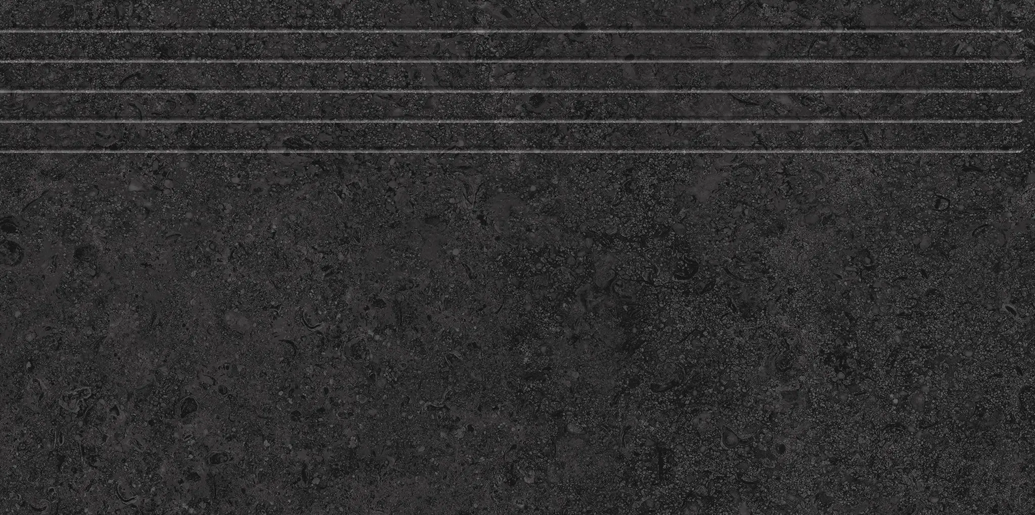 Zimba Black 12x24 Matte Stone Look Structure Step Tread Porcelain Tile