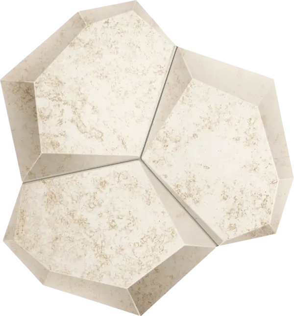 Alabaster Shine Beige 8x7 Semi-Matte Ceramic 3D Wall Mosaic