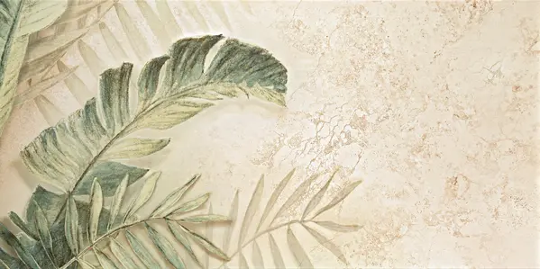 Alabaster Shine Leaves 24x48 Matte Porcelain Wall Décor Tile - Element B3