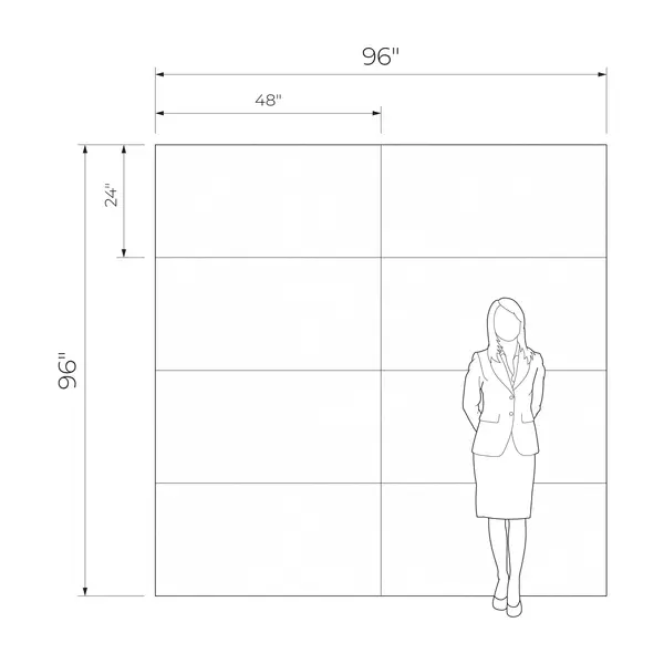 Alabaster Shine Leaves 96x96 Matte 8-Elements Porcelain Wall Décor Tile (Set of 8 tiles, 24x48 each) (A1, A2, A3, A4 & B1, B2, B3, B4)