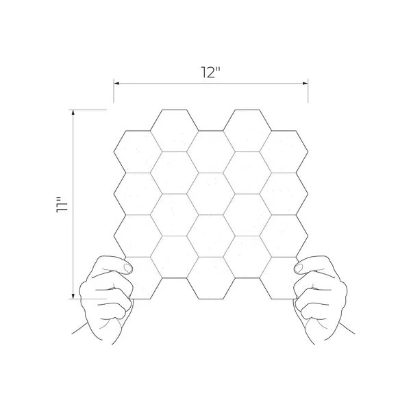 All in white White 11x12 Matte Ceramic Wall Hexagon Mosaic