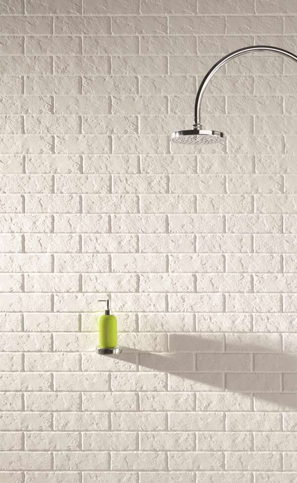 All in white White 3x9 Matte Ceramic Brick Wall Tile