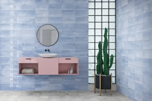 Aquarelle Blue 6x12 Glossy Ceramic Wall Tile