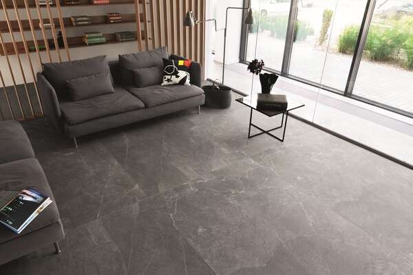 Grand Cave Graphite 12x24 Matte Stone Look Structure Step Tread Porcelain Tile