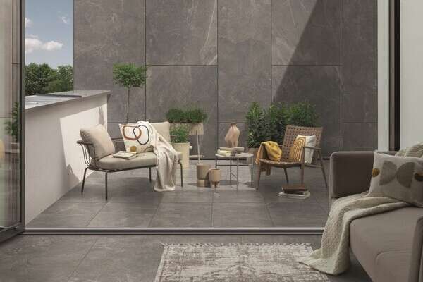 Grand Cave Graphite 24x24 Lappato Stone Look Porcelain Tile