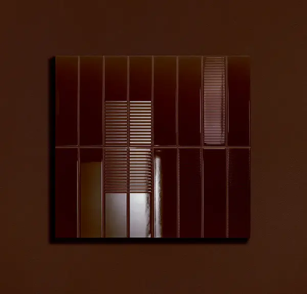 Groove Brown 3x12 Glossy Subway Wall Tile