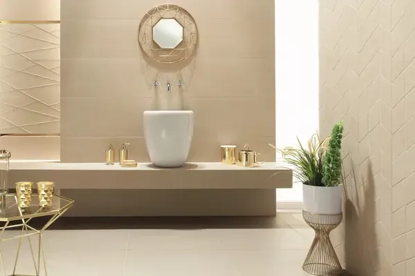 House of Tones Beige 13x36 Matte Linen Look Ceramic Wall Tile