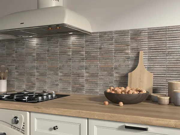 Incurve Fluted Caramel  6x12 Glossy Ceramic Wall Structure Tile