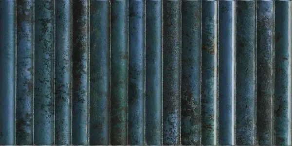 Incurve Fluted Dark Blue 6x12 Glossy Ceramic Wall Structure Tile