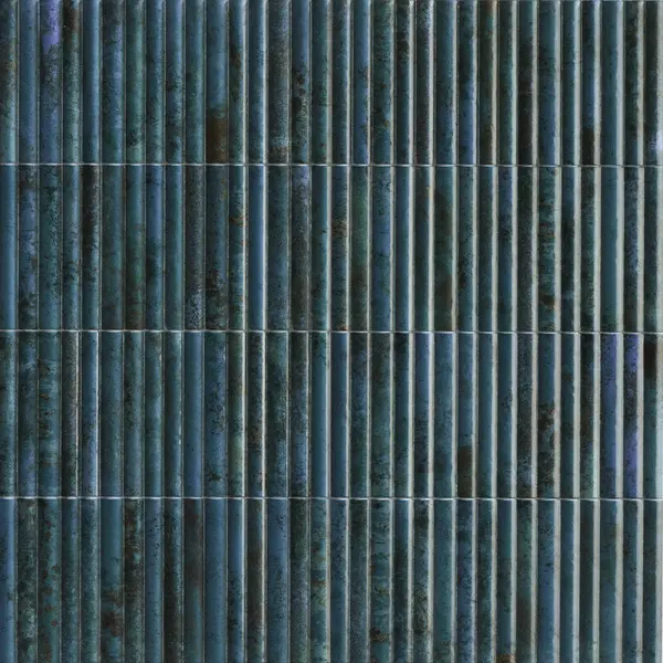 Incurve Fluted Dark Blue 6x12 Glossy Ceramic Wall Structure Tile