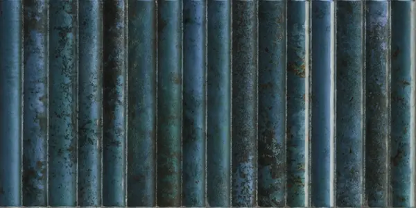 Incurve Fluted Dark Blue 6x12 Glossy Ceramic Wall Structure Tile