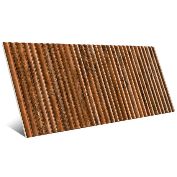 Incurve Fluted Rust 6x12 Glossy Ceramic Wall Structure Tile