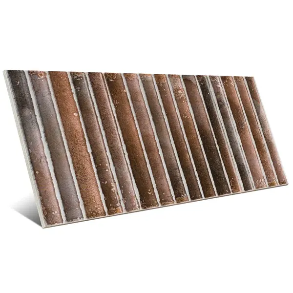 Incurve Fluted Brown 6x12 Glossy Ceramic Wall Structure Tile