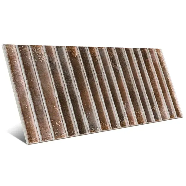 Incurve Fluted Brown 6x12 Glossy Ceramic Wall Structure Tile