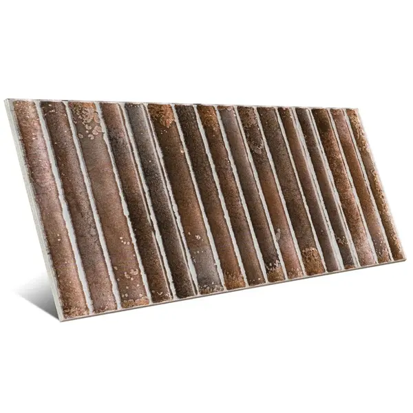 Incurve Fluted Brown 6x12 Glossy Ceramic Wall Structure Tile
