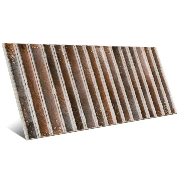 Incurve Fluted Brown 6x12 Glossy Ceramic Wall Structure Tile