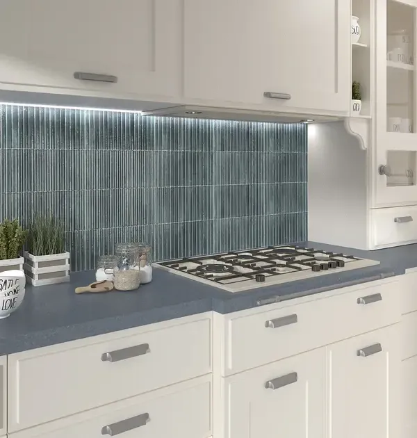 Incurve Fluted Green 6x12 Glossy Ceramic Wall Structure Tile