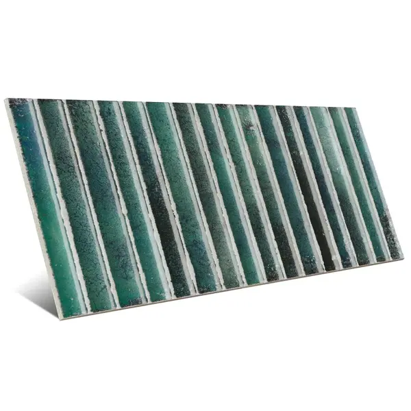 Incurve Fluted Green 6x12 Glossy Ceramic Wall Structure Tile