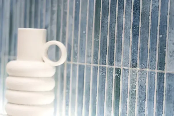 Incurve Fluted Light Blue 6x12 Glossy Ceramic Wall Structure Tile