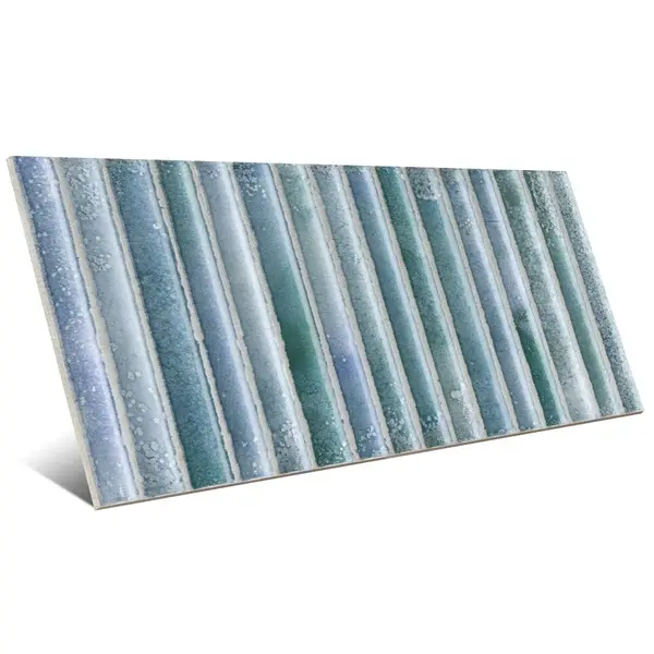 Incurve Fluted Light Blue 6x12 Glossy Ceramic Wall Structure Tile