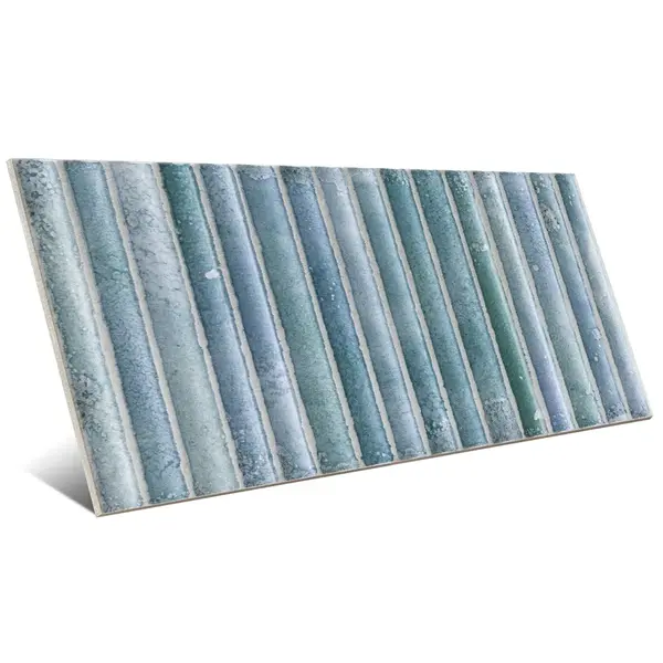 Incurve Fluted Light Blue 6x12 Glossy Ceramic Wall Structure Tile