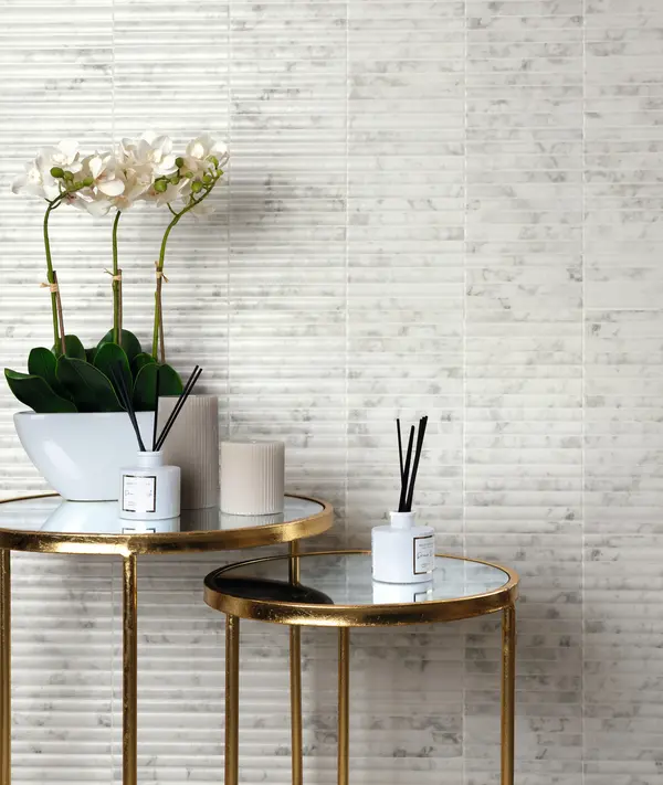 Incurve Fluted Marble 6x12 Semi-Glossy Ceramic Wall Structure Tile