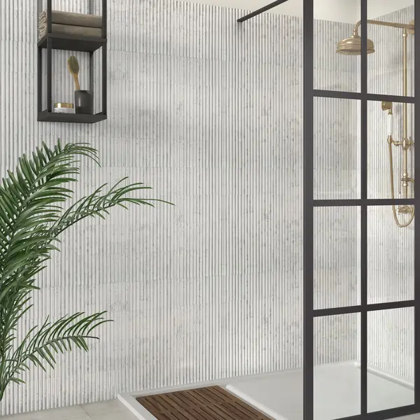 Incurve Fluted Marble 6x12 Semi-Glossy Ceramic Wall Structure Tile